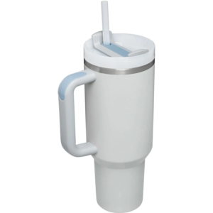 Stainless steel tumbler with straw lid