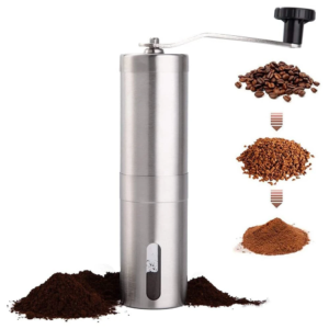 portable stainless steel manual coffee grinder with ceramic burr & adjustable coarseness – travel hand crank coffee maker