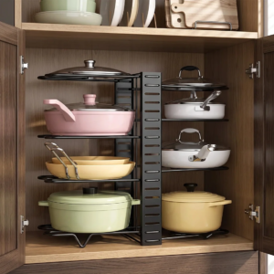 adjustable pan organiser rack