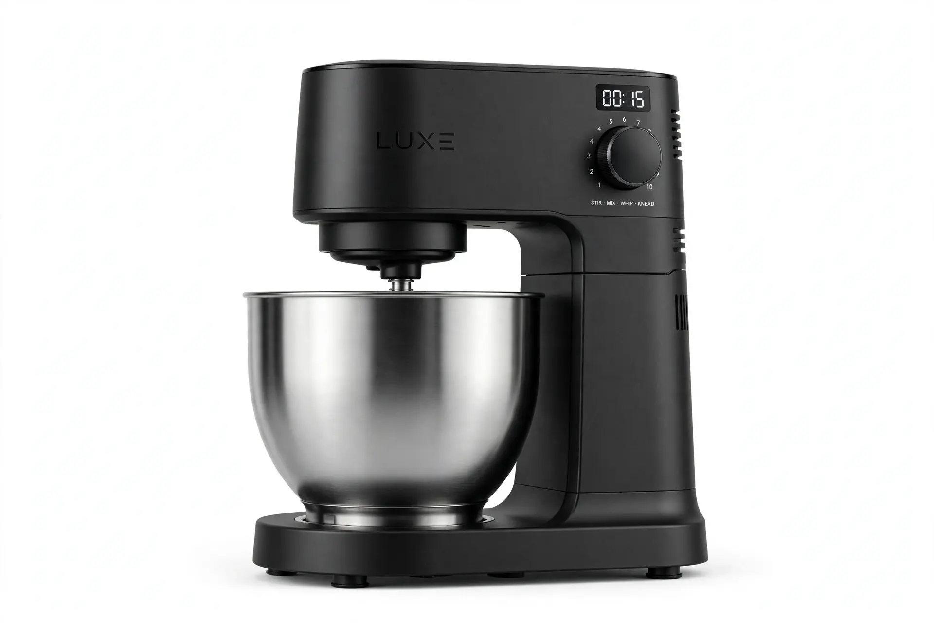 Kitchenixx LUXE Mixers and Blenders UK - 5L Stand Mixer 1000W with Dough Hook Whisk Beater, Hand Mixer 5 Speed Electric and 1.5L High Speed Blender for Smoothies Juices - Matte Black and Gold Collection